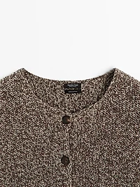 100% cotton mouliné round neck vest