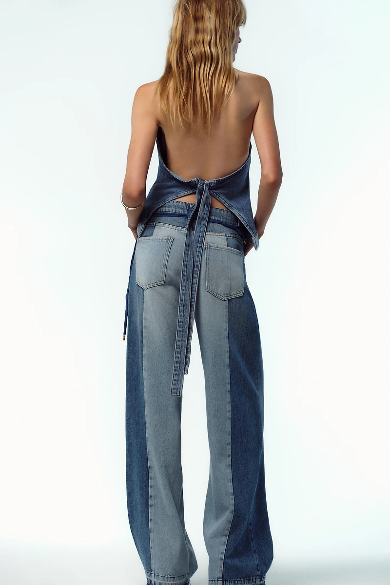 Z1975 WIDE LEG HIGH RISE COMBINED JEANS