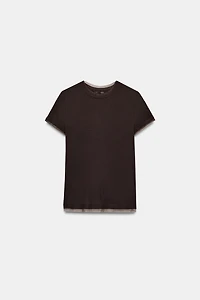 T-SHIRT EN MATIÈRES VARIÉES TULLE
