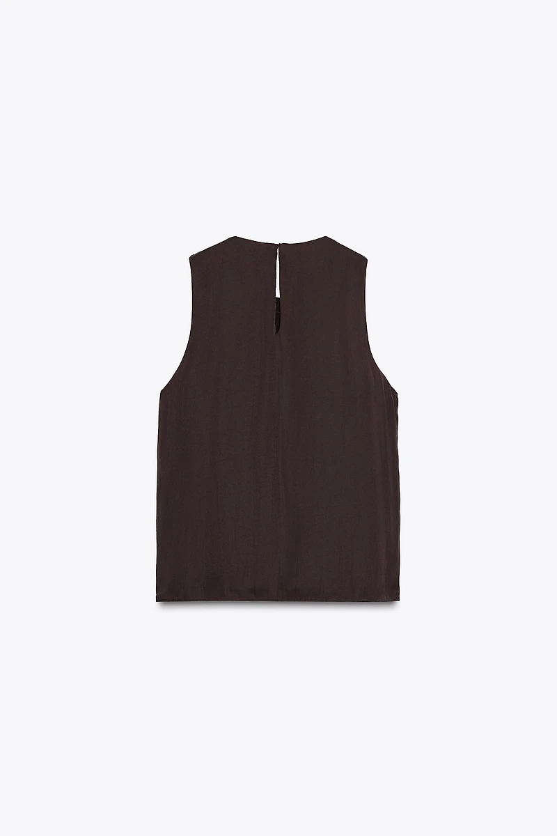 SATIN RUFFLED TOP