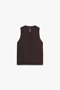 SATIN RUFFLED TOP