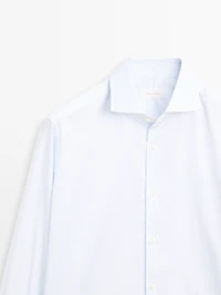 Slim fit striped 100% cotton shirt