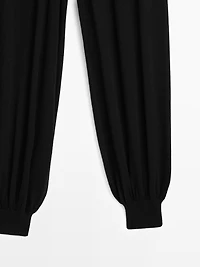 Pantalon bouffant laine en maille