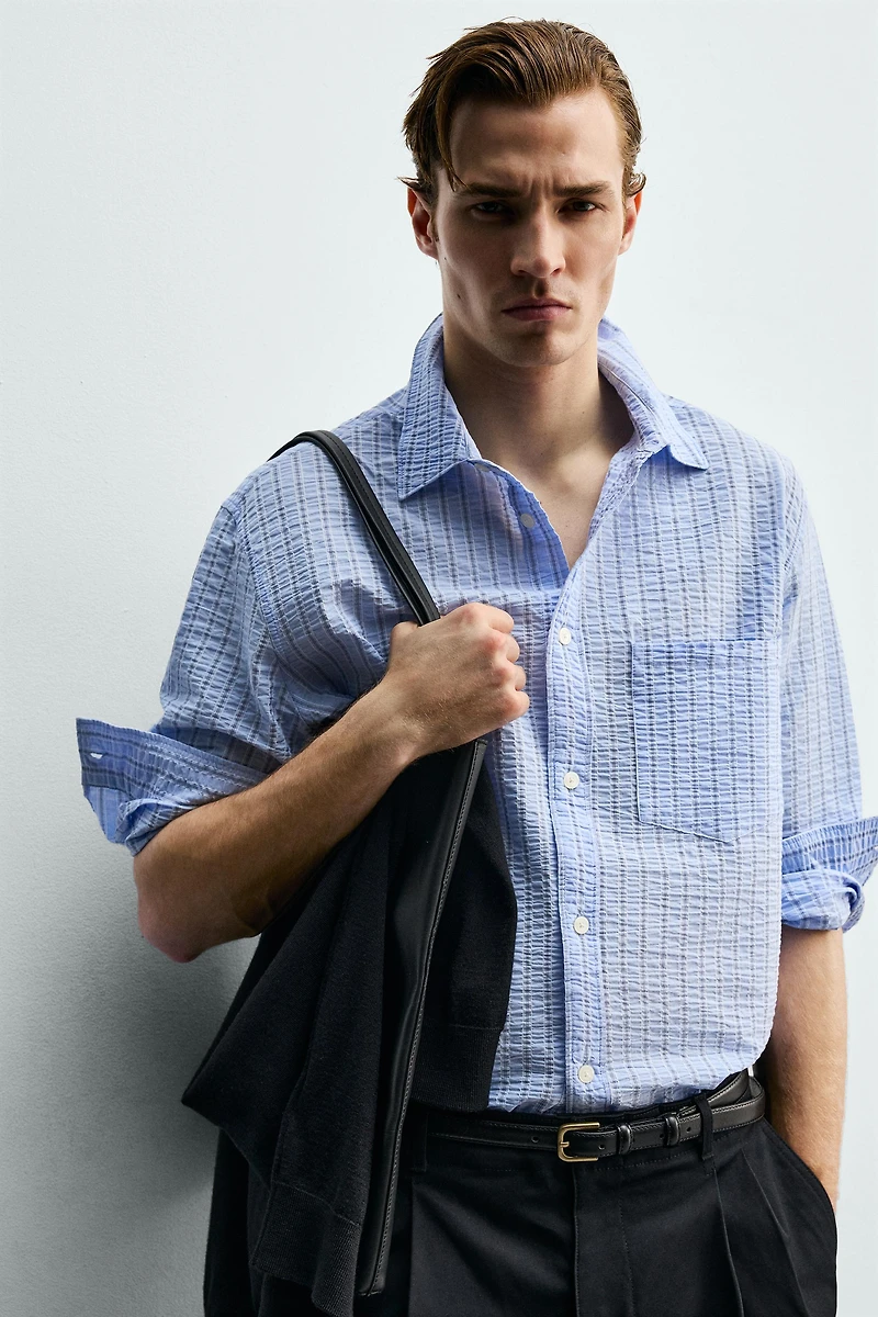 WRINKLED STRIPED SHIRT