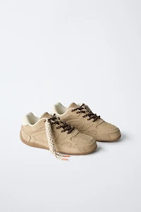 LEATHER LACE-UP SNEAKERS