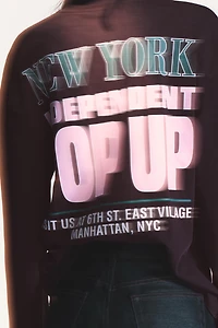 WASHED CONTRAST TEXT T-SHIRT