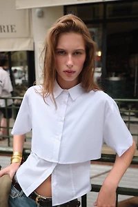 DOUBLE LAYER POPLIN SHIRT