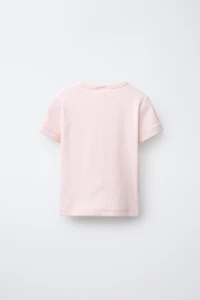 RIBBED JEWELED APPLIQUÉ SHIRT
