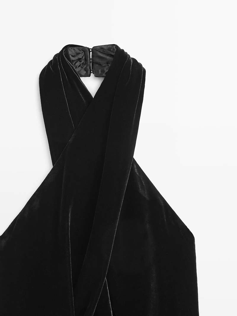 Velvet halterneck top