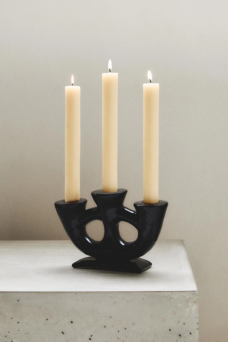 TRIPLE CERAMIC CANDLESTICK X COLLAGERIE