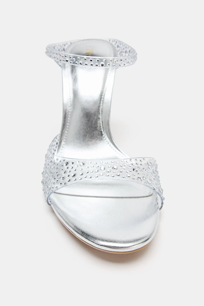VINYL HEELED SANDALS