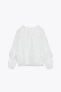 BLOUSE ROMANTIQUE SEMI-TRANSPARENTE