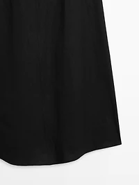 Long flowing linen blend dress