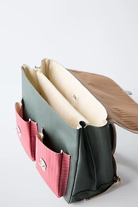 MULTICOLORED STRIPE SCHOOL SATCHEL