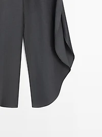 Linen blend trousers with slit details