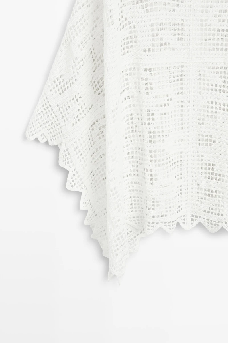 Crochet knit cape