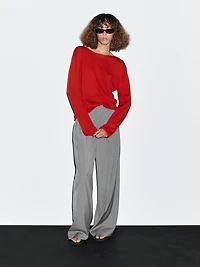 Pull laine à col bateau