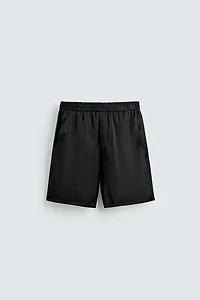 RELAXED FIT SATIN BERMUDA SHORTS