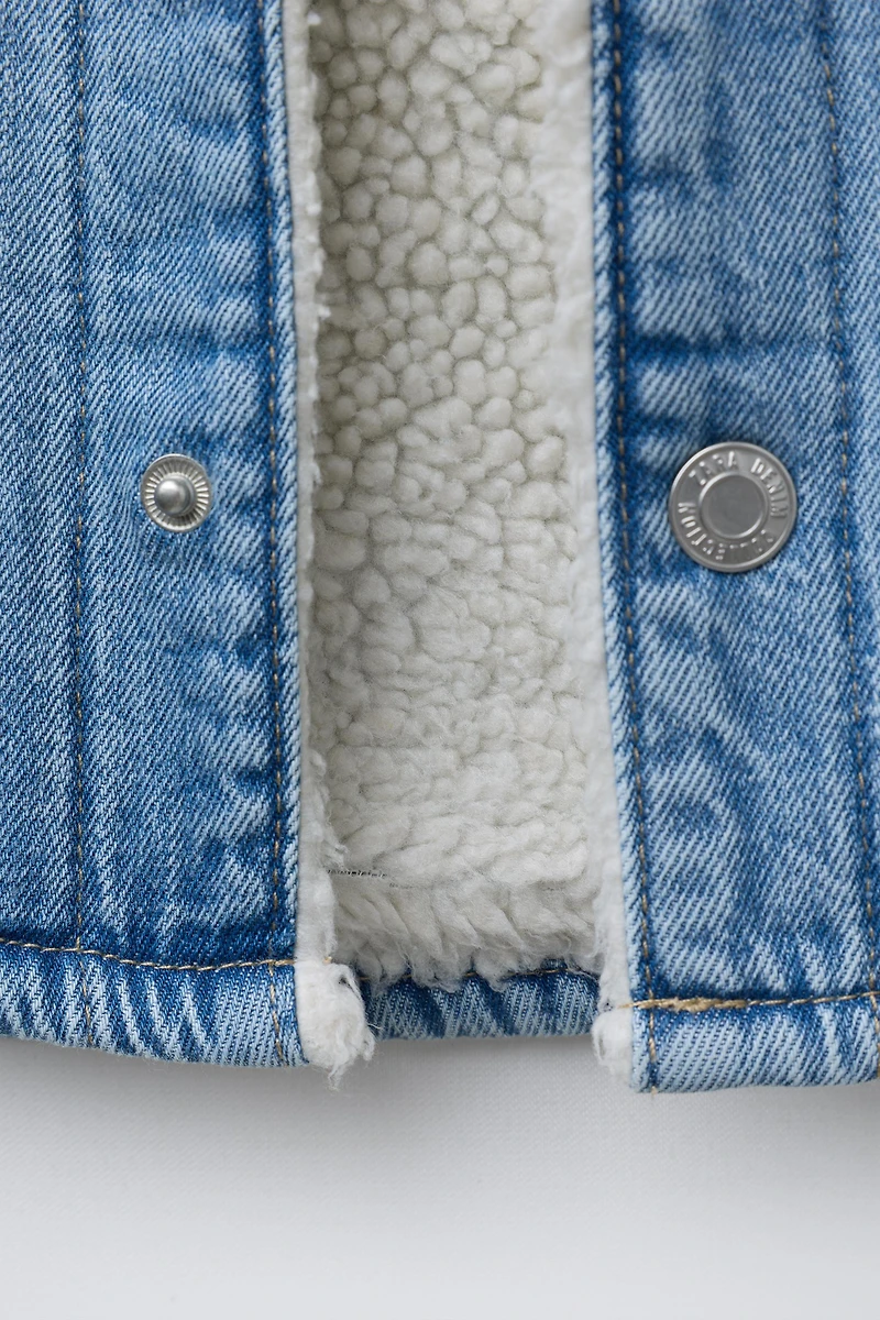 SURCHEMISE EN DENIM IMITATION PEAU DE MOUTON