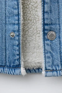 SURCHEMISE EN DENIM IMITATION PEAU DE MOUTON