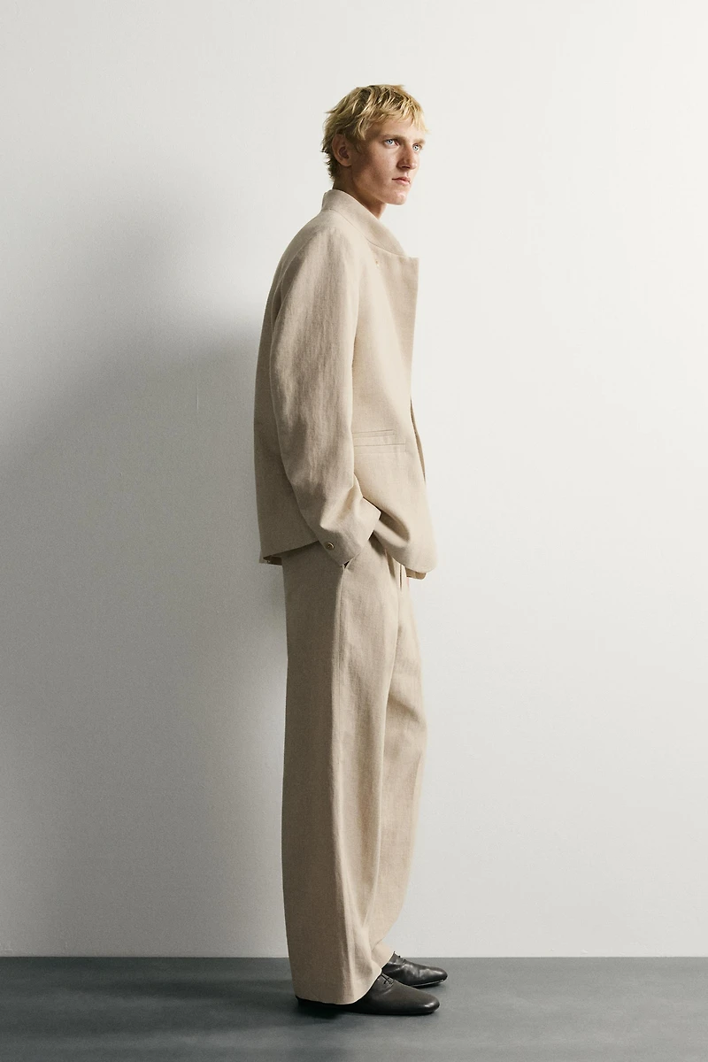 RELAXED FIT DOUBLE BREASTED SUIT BLAZER