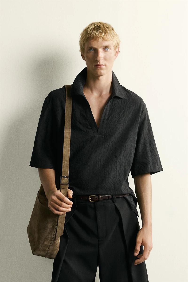 RELAXED FIT JACQUARD POLO SHIRT