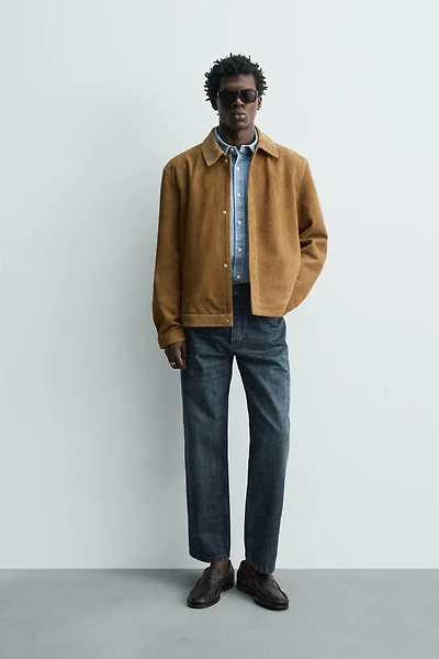 REGULAR FIT SUEDE LEATHER OVERSHIRT