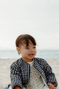 GINGHAM CHECK PUFFER JACKET