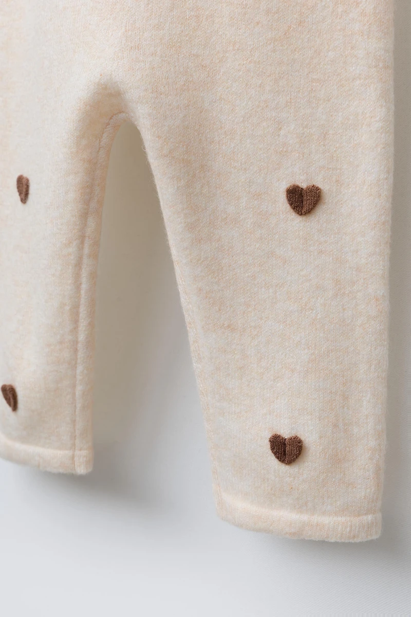 HEART KNIT OVERALLS