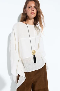 Flowing linen blend shirt