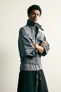 WASHED EFFECT CROPPED JACKET