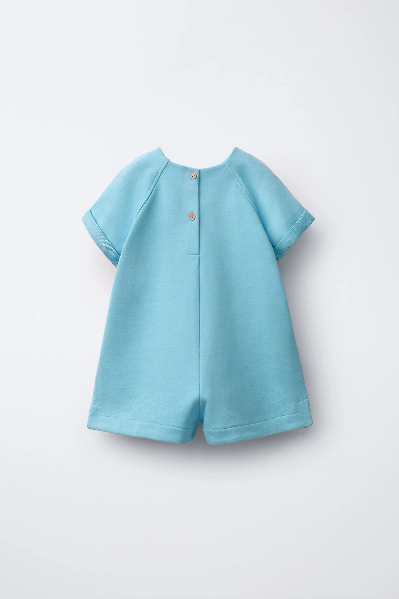 PLAIN PLUSH SHORT JUMPSUIT