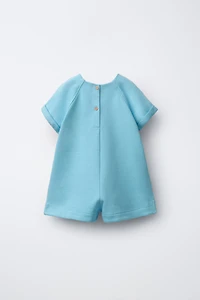 PLAIN PLUSH SHORT JUMPSUIT