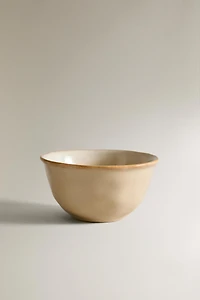 STONEWARE BOWL WITH IRREGULAR EDGE