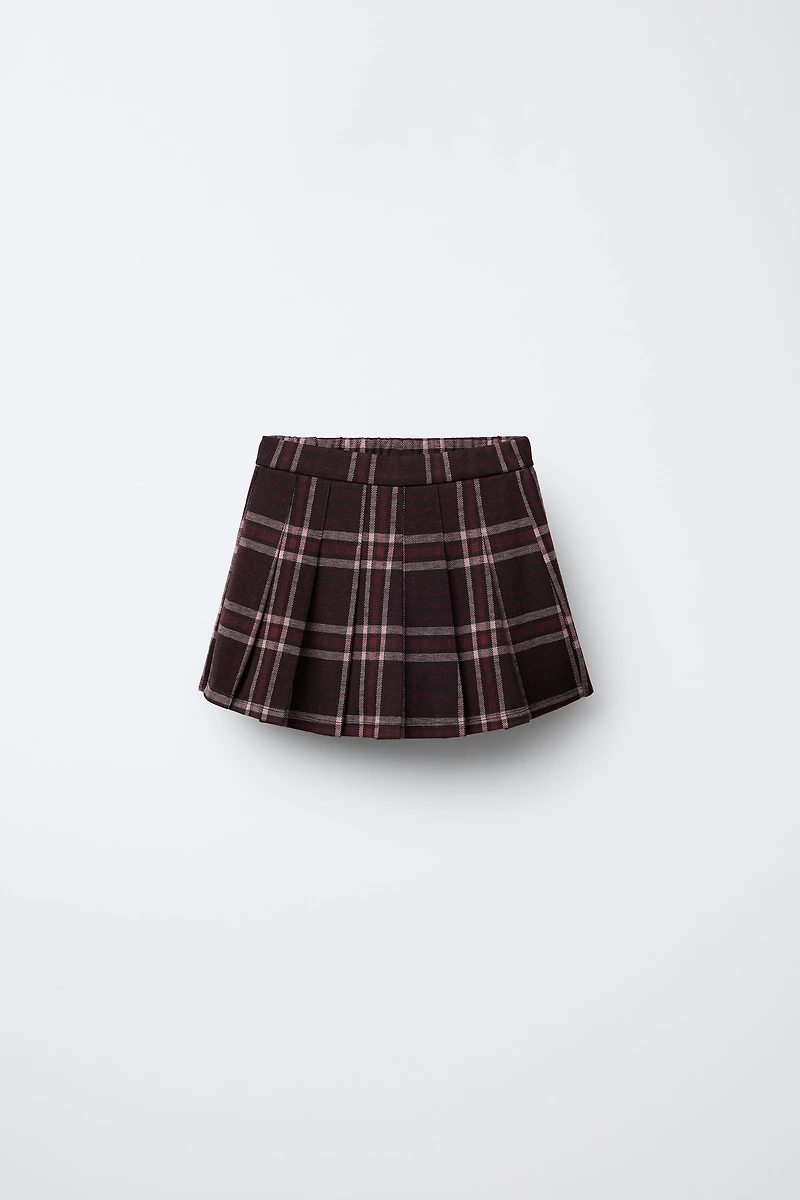 PLAID BOX PLEAT SKORT