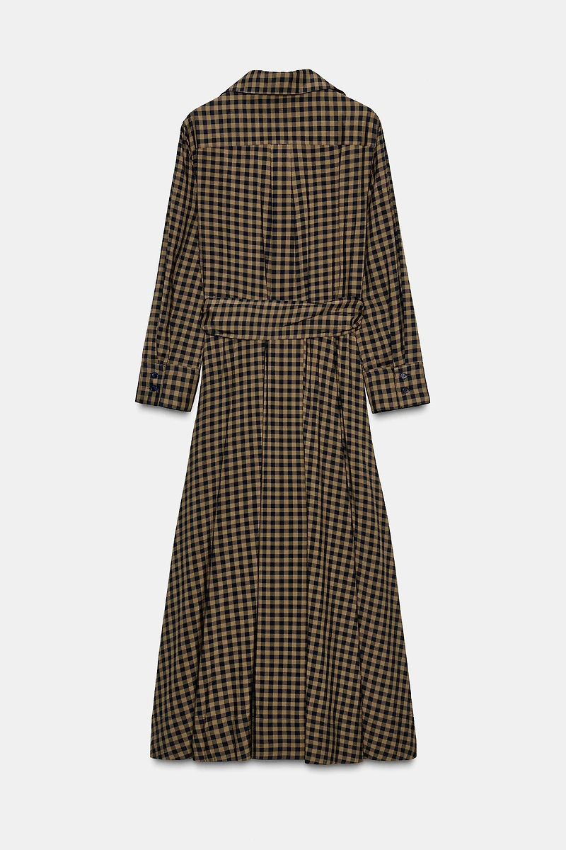 ZW COLLECTION PLAID SHIRT DRESS