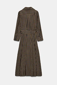 ZW COLLECTION PLAID SHIRT DRESS