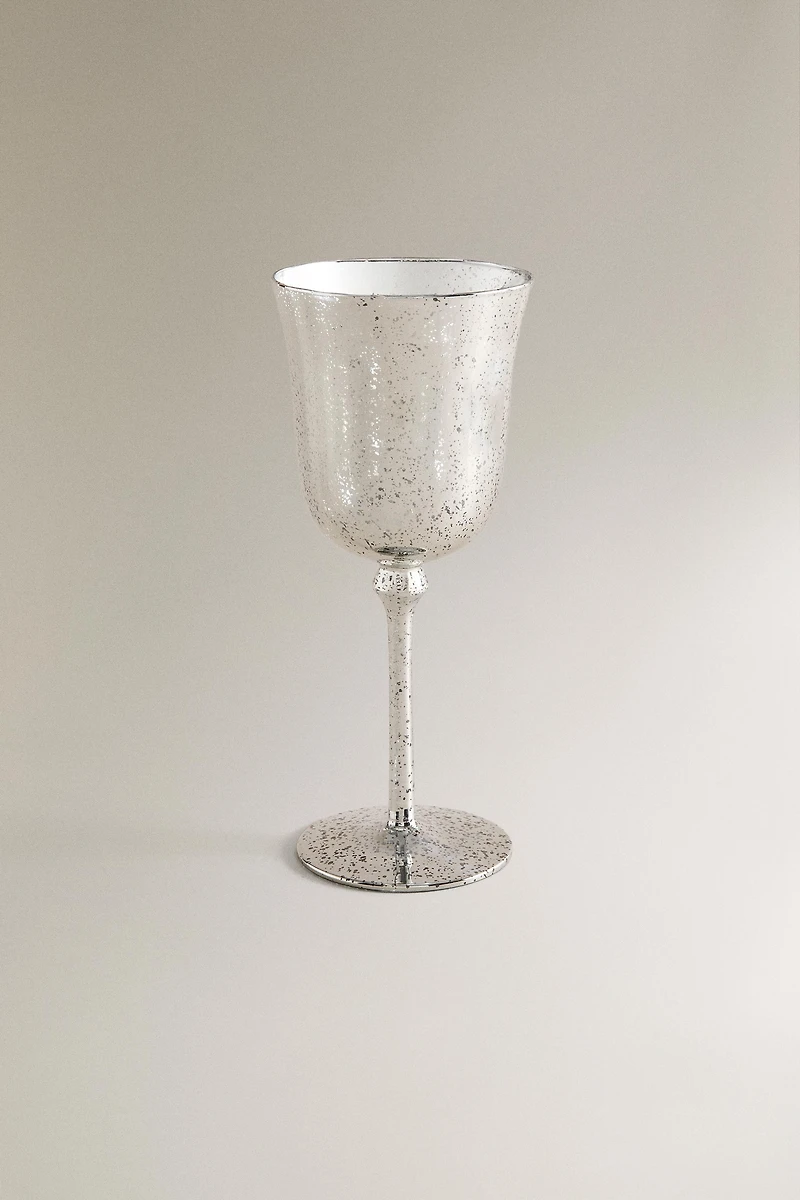 VERRE À PIED EN VERRE MERCURISÉ NOËL