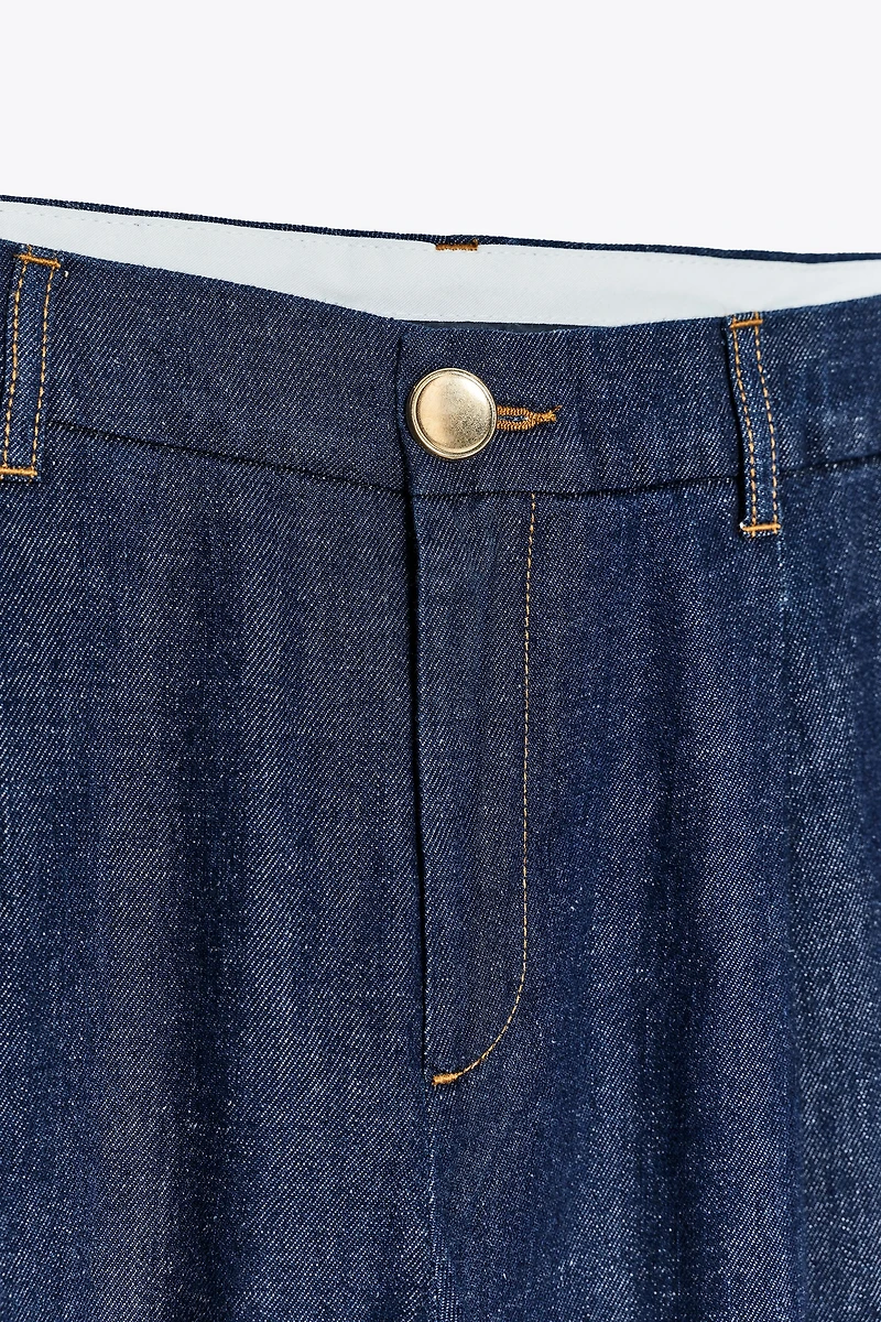 PANTALON WIDE LEG EFFET DENIM