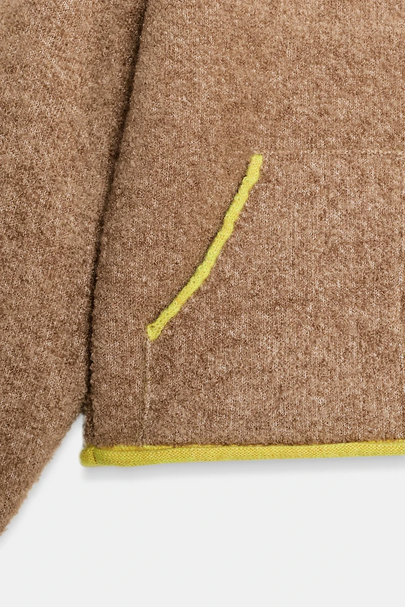 CONTRAST TRIM KNIT CARDIGAN