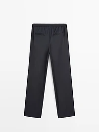 Pantalon à pinces et taille élastique