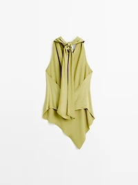 Flowing satin top with bow detail - STUDIO