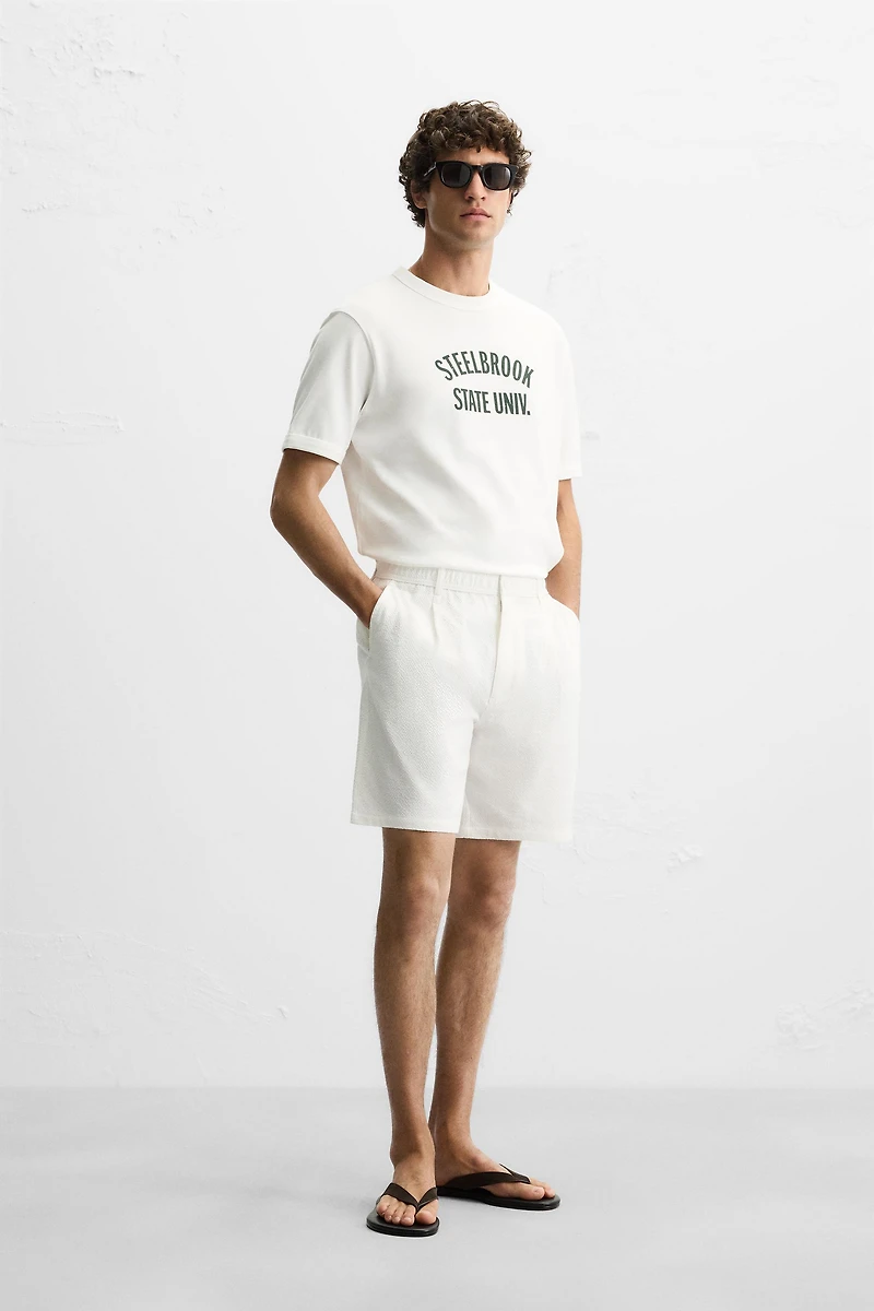 RIBBED TEXT T-SHIRT