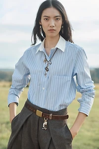 CONTRAST COLLAR STRIPED SHIRT LIMITED EDITION