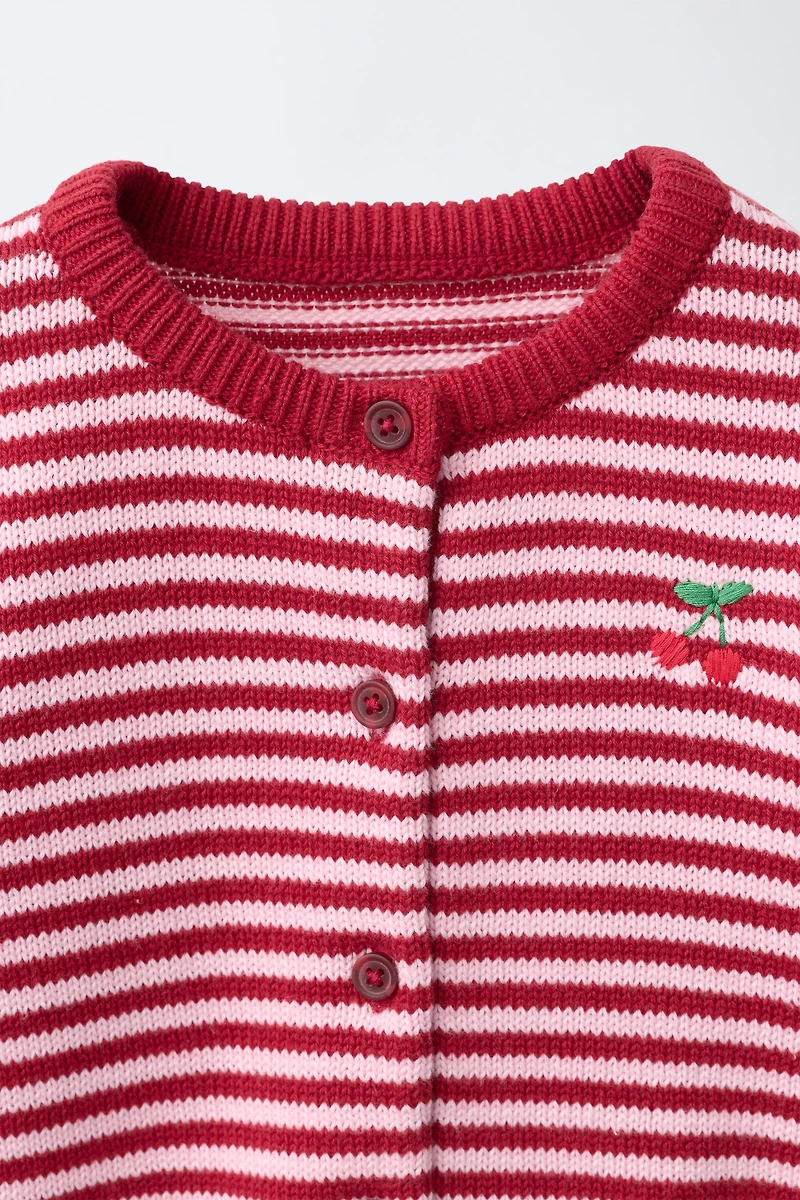 STRIPED AND CHERRY CARDIGAN