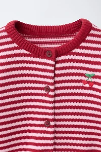 STRIPED AND CHERRY CARDIGAN