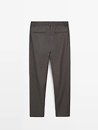 100% wool trousers with elasticated waistband