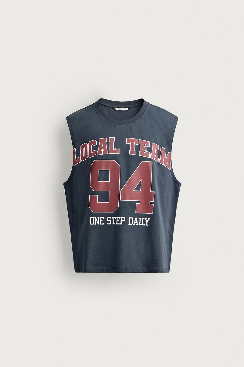 RELAXED FIT CONTRAST GRAPHIC TANK TOP