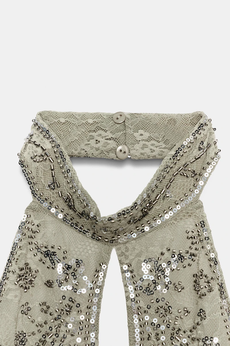 BEADED HALTER TOP