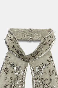 BEADED HALTER TOP